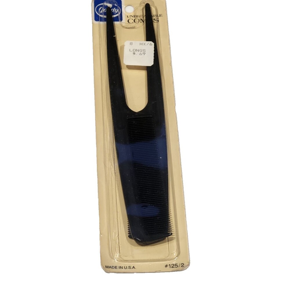 Vintage GOODY Tail‎ Combs Unbreakable Black Teasing Sealed 2 Pack 1982